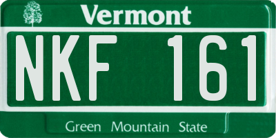VT license plate NKF161