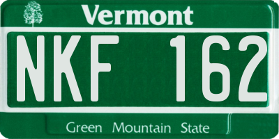 VT license plate NKF162