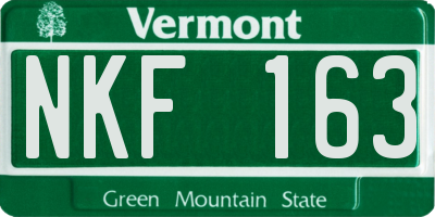 VT license plate NKF163