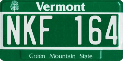 VT license plate NKF164