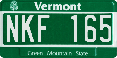 VT license plate NKF165