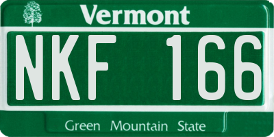 VT license plate NKF166