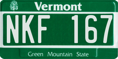 VT license plate NKF167