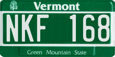 VT license plate NKF168