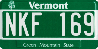 VT license plate NKF169