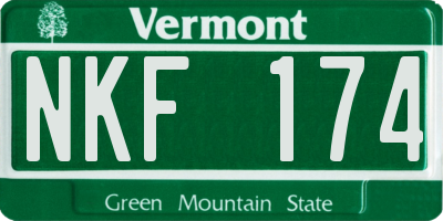 VT license plate NKF174