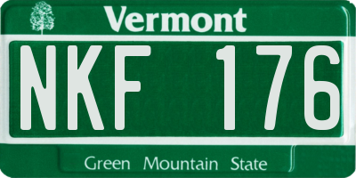 VT license plate NKF176