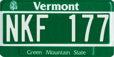VT license plate NKF177