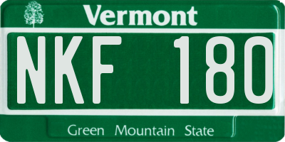 VT license plate NKF180