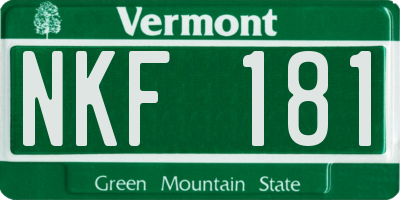VT license plate NKF181