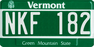 VT license plate NKF182