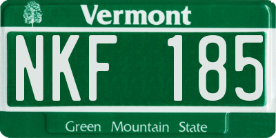 VT license plate NKF185