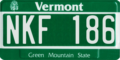 VT license plate NKF186