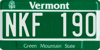 VT license plate NKF190