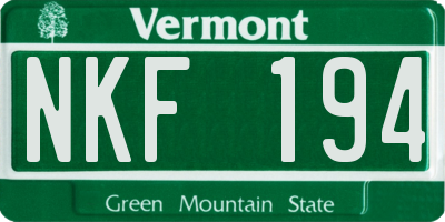 VT license plate NKF194