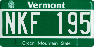 VT license plate NKF195