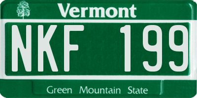 VT license plate NKF199