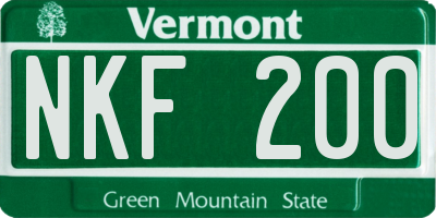 VT license plate NKF200