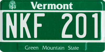 VT license plate NKF201