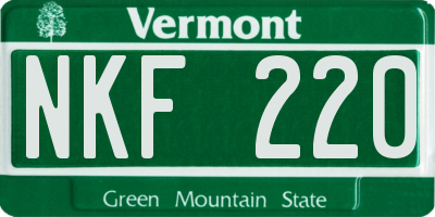 VT license plate NKF220