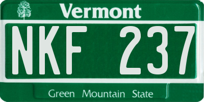 VT license plate NKF237