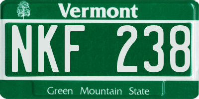 VT license plate NKF238