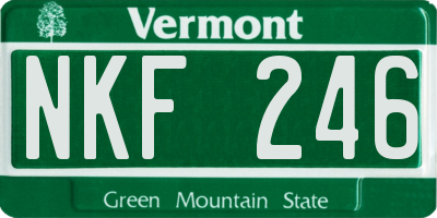 VT license plate NKF246
