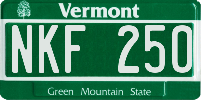 VT license plate NKF250