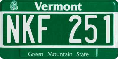 VT license plate NKF251
