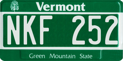 VT license plate NKF252