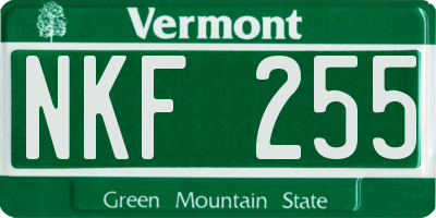 VT license plate NKF255