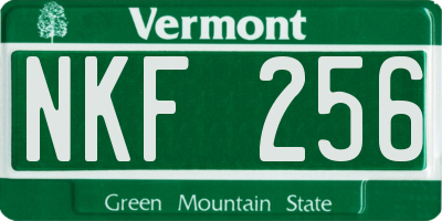 VT license plate NKF256