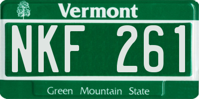 VT license plate NKF261