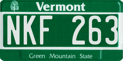 VT license plate NKF263