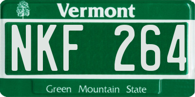 VT license plate NKF264