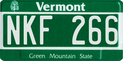 VT license plate NKF266