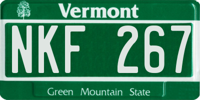 VT license plate NKF267