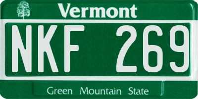 VT license plate NKF269