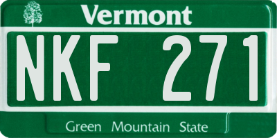VT license plate NKF271