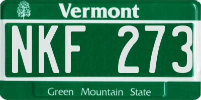 VT license plate NKF273
