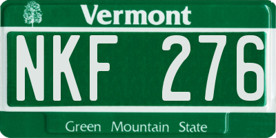 VT license plate NKF276