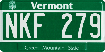 VT license plate NKF279