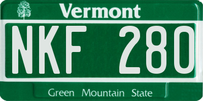 VT license plate NKF280