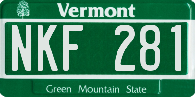VT license plate NKF281