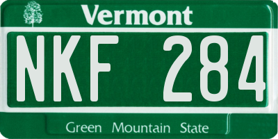 VT license plate NKF284