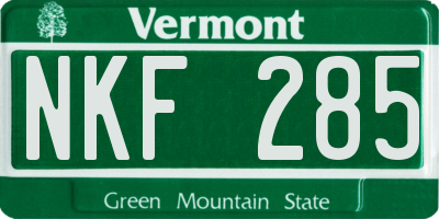 VT license plate NKF285