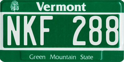 VT license plate NKF288