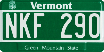 VT license plate NKF290