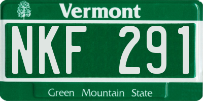 VT license plate NKF291
