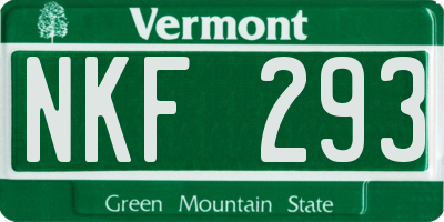 VT license plate NKF293